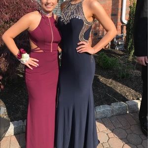 navy blue prom dress